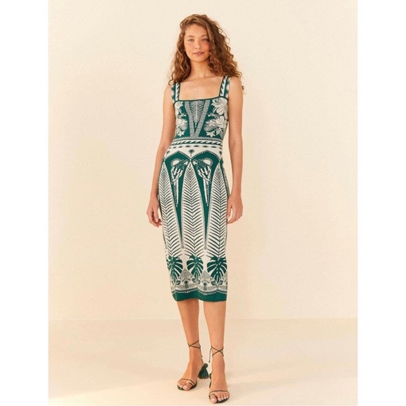 NWT Anthropologie Farm Rio Macaw Elegance Knit Dress. Size XL - Picture 1 of 11